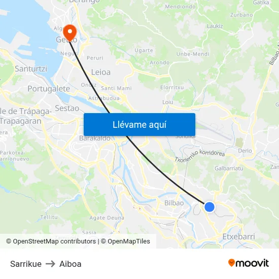 Sarrikue to Aiboa map