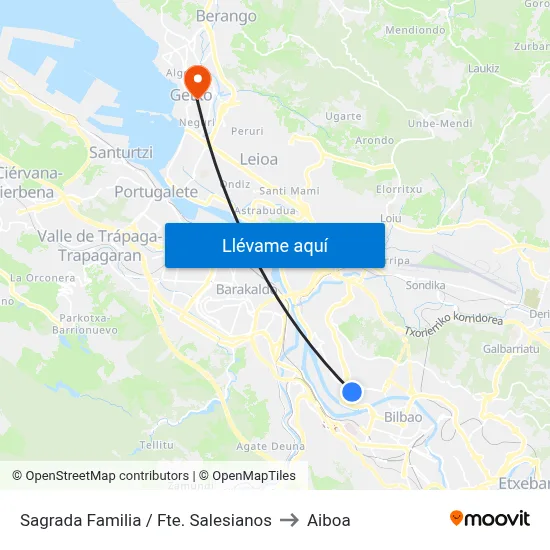 Sagrada Familia / Fte. Salesianos to Aiboa map