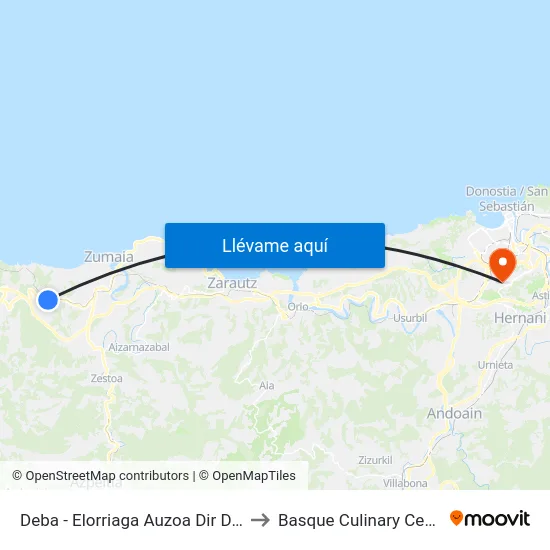Deba - Elorriaga Auzoa Dir Deba to Basque Culinary Center map