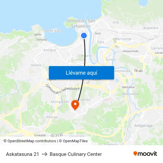 Askatasuna  21 to Basque Culinary Center map