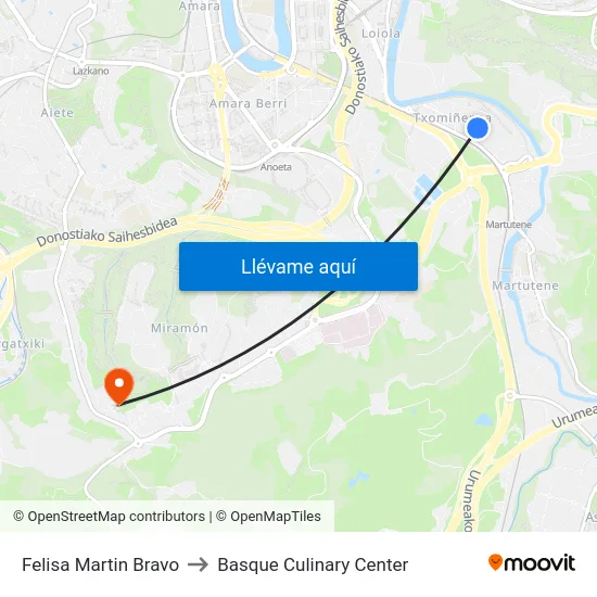 Felisa Martin Bravo to Basque Culinary Center map