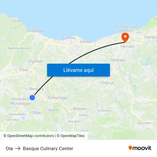 Ola to Basque Culinary Center map