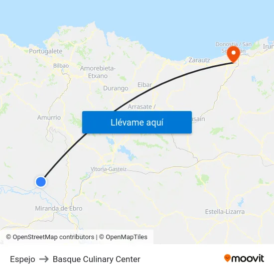 Espejo to Basque Culinary Center map