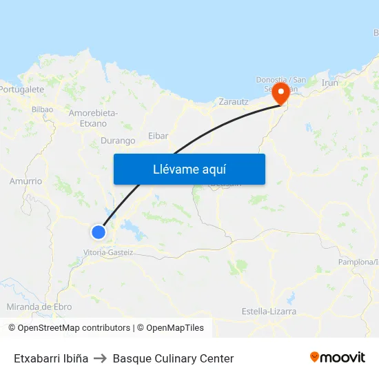 Etxabarri Ibiña to Basque Culinary Center map