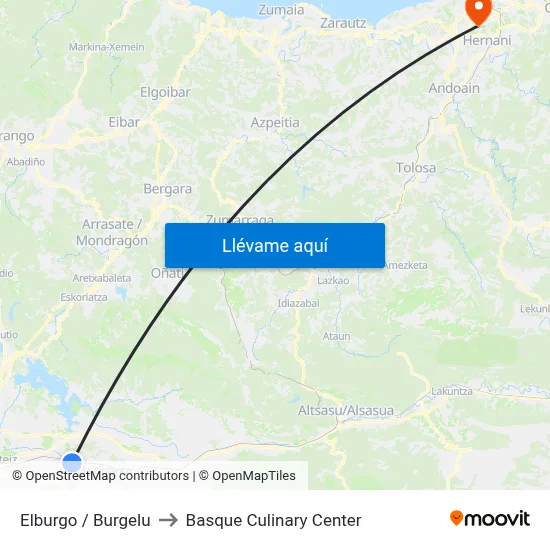 Elburgo / Burgelu to Basque Culinary Center map