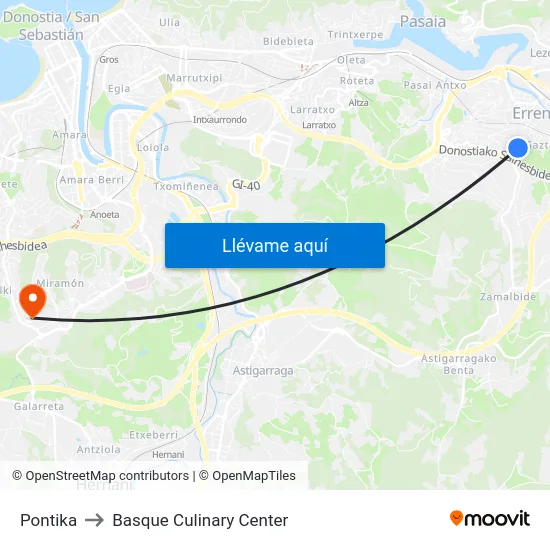 Pontika to Basque Culinary Center map