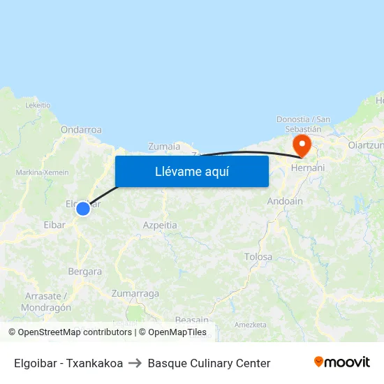 Elgoibar - Txankakoa to Basque Culinary Center map