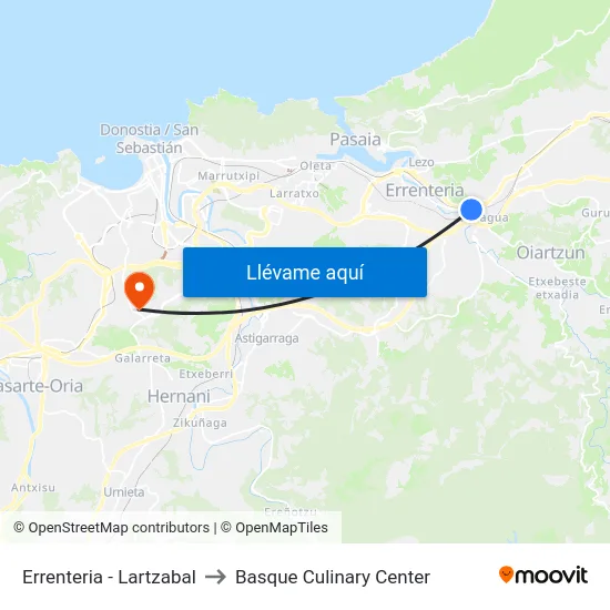 Errenteria -  Lartzabal to Basque Culinary Center map