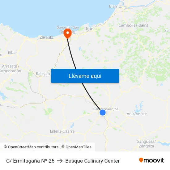 C/ Ermitagaña Nº 25 to Basque Culinary Center map