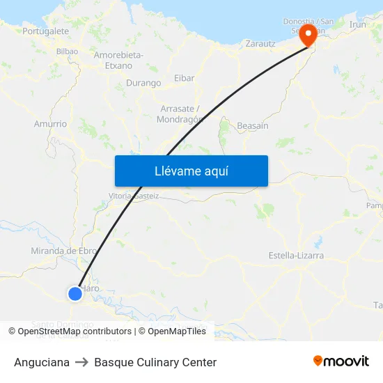 Anguciana to Basque Culinary Center map
