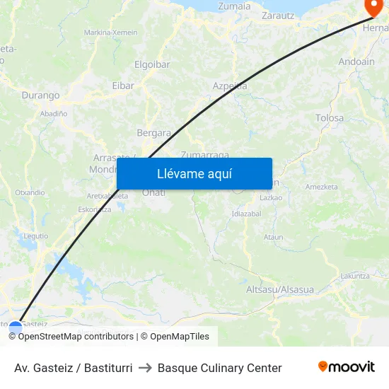 Av. Gasteiz / Bastiturri to Basque Culinary Center map