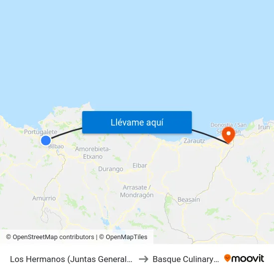 Los Hermanos (Juntas Generales 30) (410) to Basque Culinary Center map