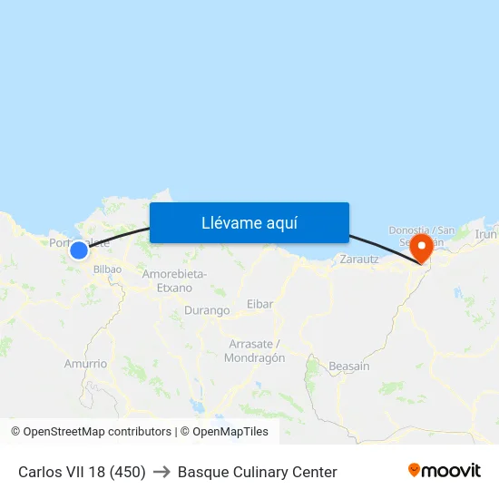 Carlos VII 18 (450) to Basque Culinary Center map