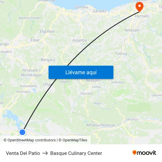 Venta Del Patio to Basque Culinary Center map