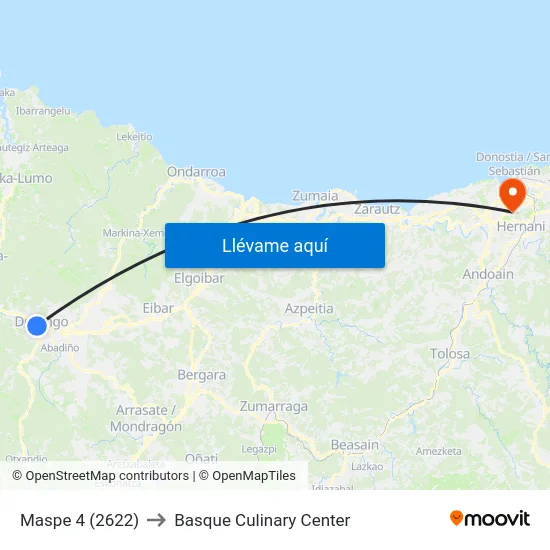 Maspe 4 (2622) to Basque Culinary Center map