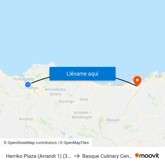 Herriko Plaza (Arrandi 1) (390) to Basque Culinary Center map