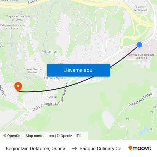 Begiristain Doktorea, Ospitalea I to Basque Culinary Center map