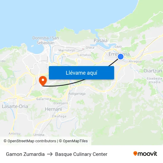 Gamon Zumardia to Basque Culinary Center map