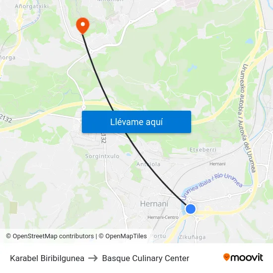 Karabel Biribilgunea to Basque Culinary Center map