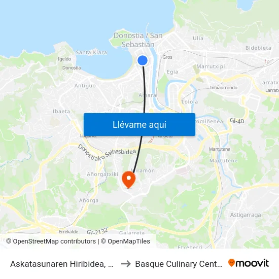 Askatasunaren Hiribidea, 28 to Basque Culinary Center map