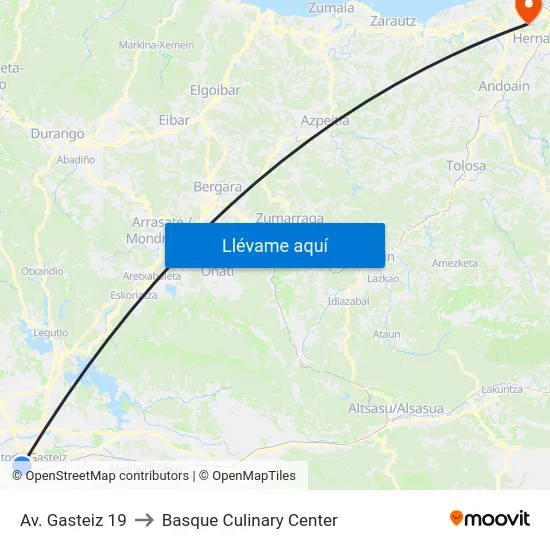 Av. Gasteiz 19 to Basque Culinary Center map