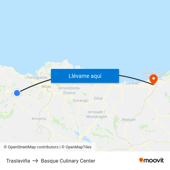Traslaviña to Basque Culinary Center map