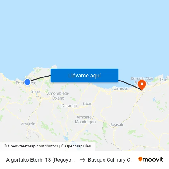 Algortako Etorb. 13 (Regoyos) (39) to Basque Culinary Center map