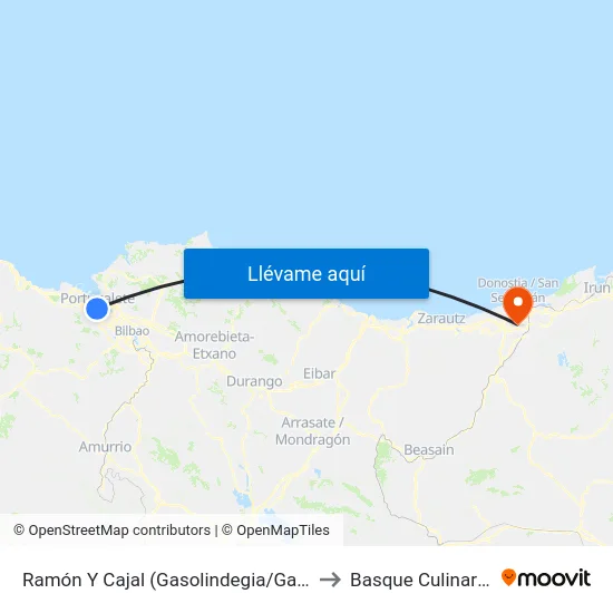 Ramón Y Cajal (Gasolindegia/Gasolinera) (434) to Basque Culinary Center map
