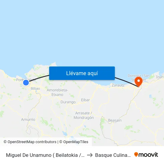 Miguel De Unamuno ( Beilatokia / Tanatorio) (451) to Basque Culinary Center map