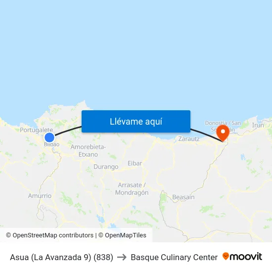 Asua (La Avanzada 9) (838) to Basque Culinary Center map