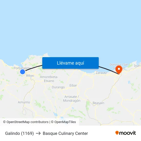 Galindo (1169) to Basque Culinary Center map