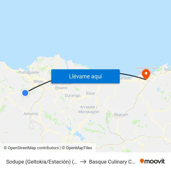 Sodupe (Geltokia/Estación) (1197) to Basque Culinary Center map