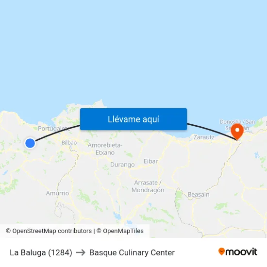 La Baluga (1284) to Basque Culinary Center map