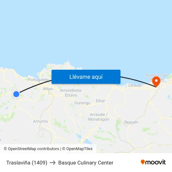 Traslaviña (1409) to Basque Culinary Center map