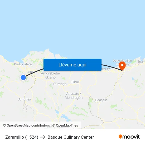 Zaramillo (1524) to Basque Culinary Center map