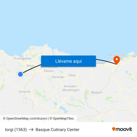 Iorgi (1563) to Basque Culinary Center map