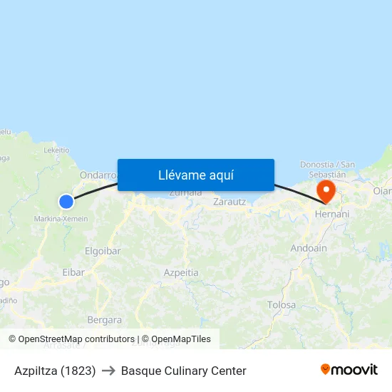 Azpiltza (1823) to Basque Culinary Center map