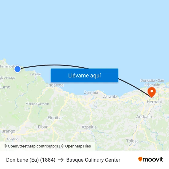 Donibane (Ea) (1884) to Basque Culinary Center map