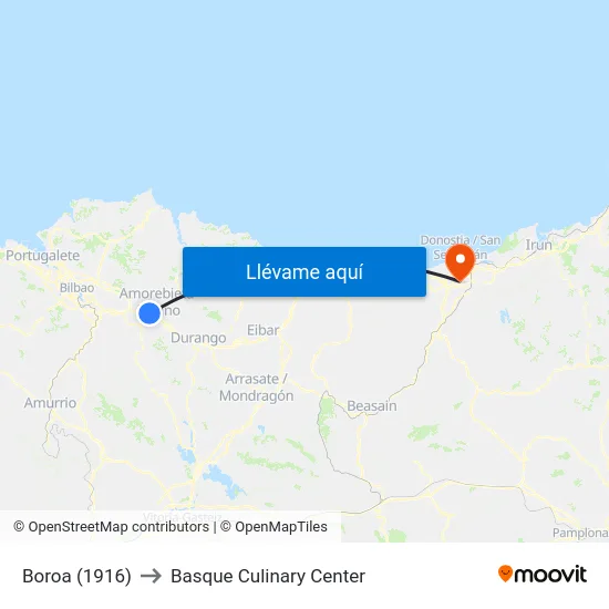 Boroa (1916) to Basque Culinary Center map