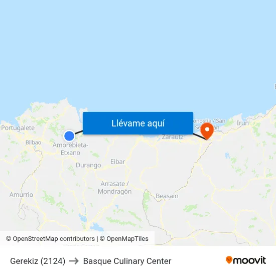 Gerekiz (2124) to Basque Culinary Center map