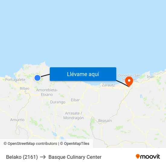 Belako (2161) to Basque Culinary Center map