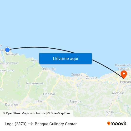 Laga (2379) to Basque Culinary Center map