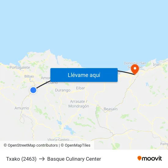 Txako (2463) to Basque Culinary Center map