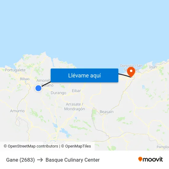 Gane (2683) to Basque Culinary Center map