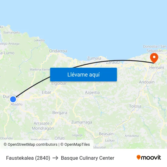 Faustekalea (2840) to Basque Culinary Center map