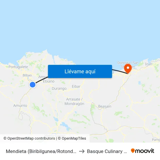 Mendieta (Biribilgunea/Rotonda) (3171) to Basque Culinary Center map