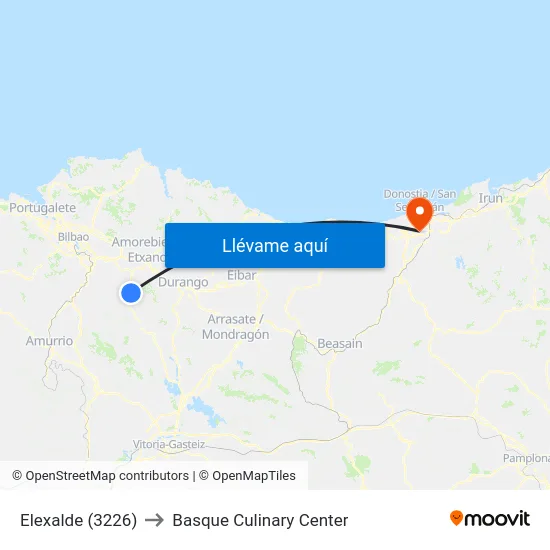 Elexalde (3226) to Basque Culinary Center map