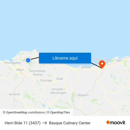 Herri Bide 11 (3437) to Basque Culinary Center map