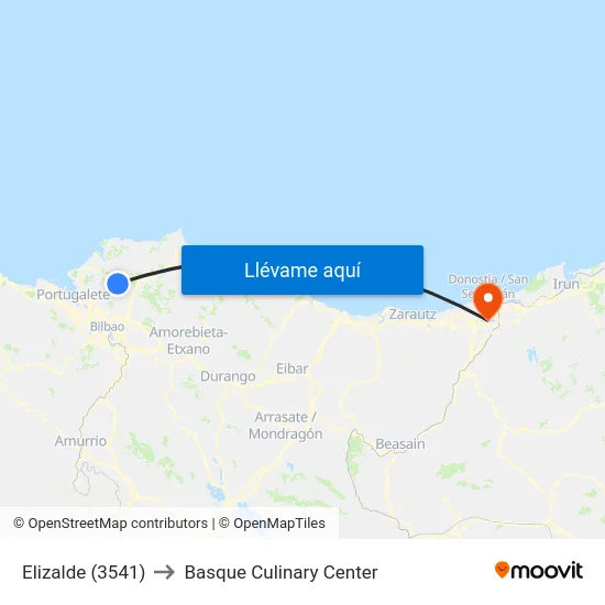 Elizalde (3541) to Basque Culinary Center map