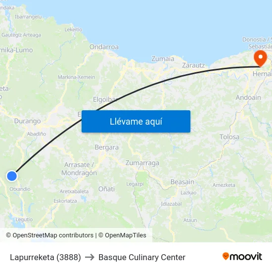 Lapurreketa (3888) to Basque Culinary Center map